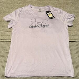 Women’s Under Armour workout tshirt in purple, size medium